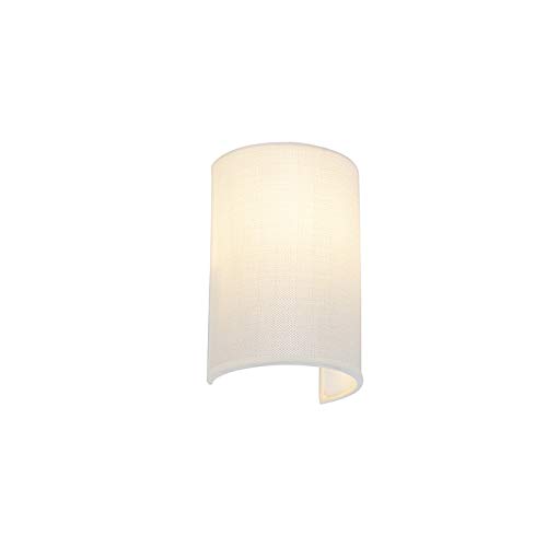 Qazqa Drum - Applique Murale Blanche Moderne Éclairage Intérieur pour Salon, Chambre, Cuisine et Salle à Manger - 1 Lumi