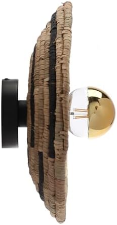 Lussiol - applique murale Booty bohème, naturelle et hygge - décorative en seagrass tressé, support métal noir - possibi