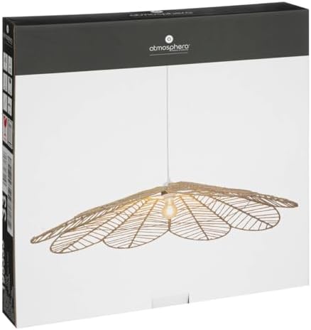 Atmosphera - Abat-jour Folk en Papier pour Salon, Bureau, Chambre, Cuisine - D98cm E27 40W - Lumière Naturelle et Design