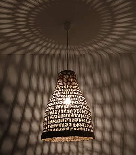 Luminaire naturelle Cayenne suspension rotin foncé Ø35 x H50 cm