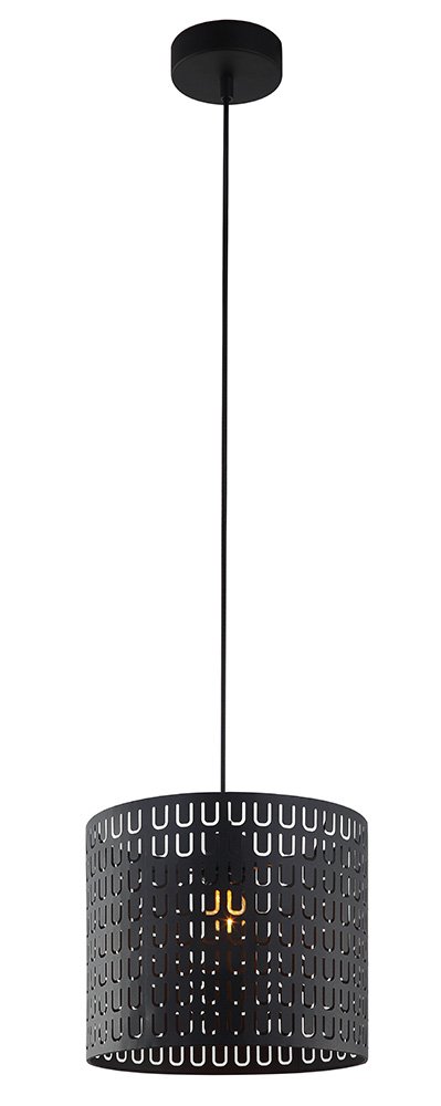 Luminaire Callas en acier ajouré 60 W pour chambre Noir Ø 30 x H 25 cm