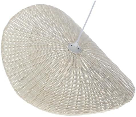 LUSSIOL - Lampes suspendues en rotin tressé naturel puis blanchi - Lampe Padang - Possibilité LED - 60W max - Câble blan