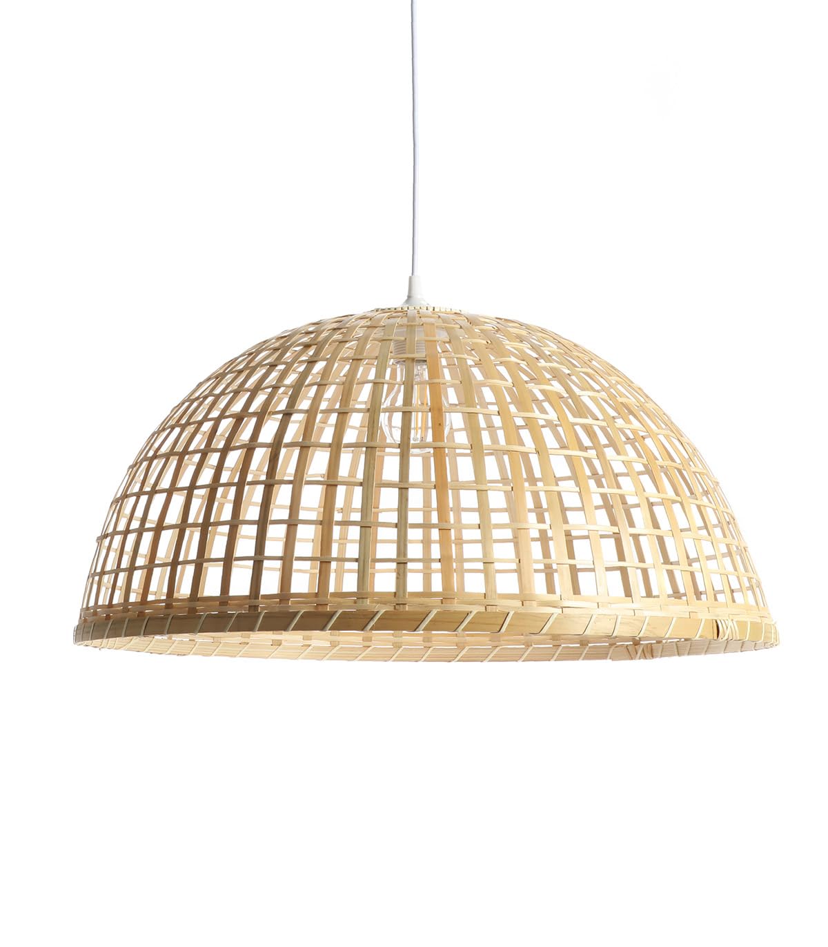 Lussiol - luminaire Macao, suspension en bambou naturelle - lampe à hanging décorative pour Hygge - diamètre 58 cm