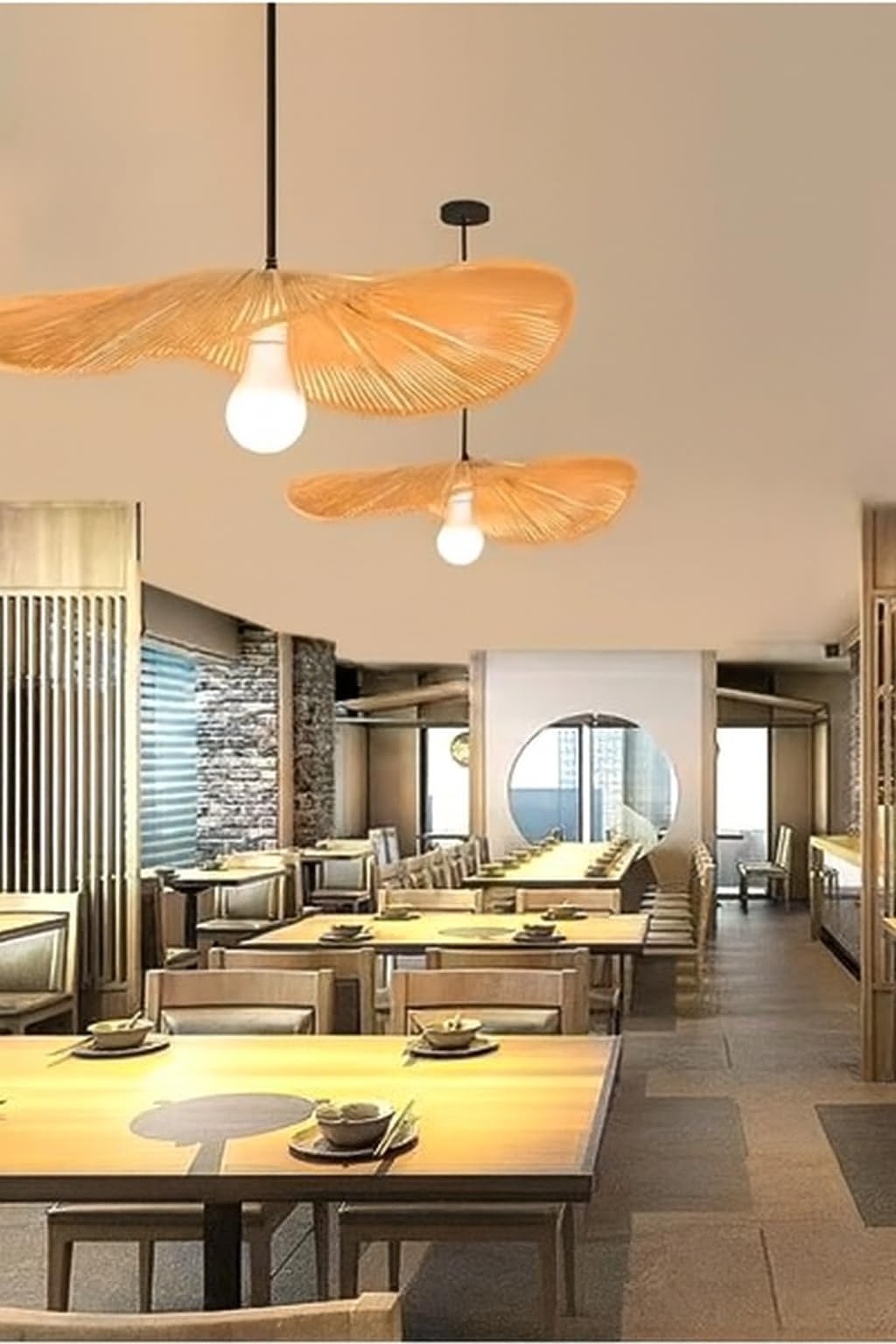 Suspension luminaire Bohème en corde Beige - Intérieur 40x12cm | Design Bohème