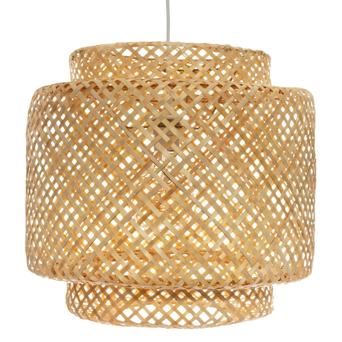 Atmosphera - Suspension Liby en Bambou Tressé - Pour Salon et Chambre, Style Bohème - Luminaire d'Intérieur Ajouré - D 4