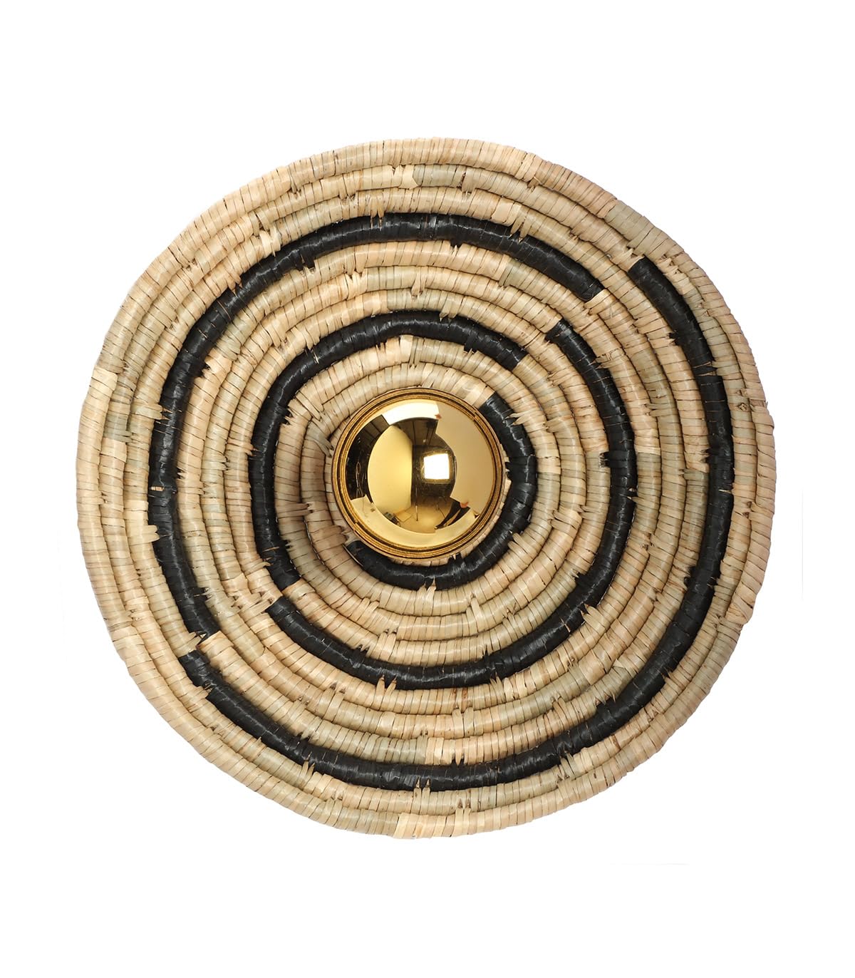 Lussiol - applique murale Booty bohème, naturelle et hygge - décorative en seagrass tressé, support métal noir - possibi