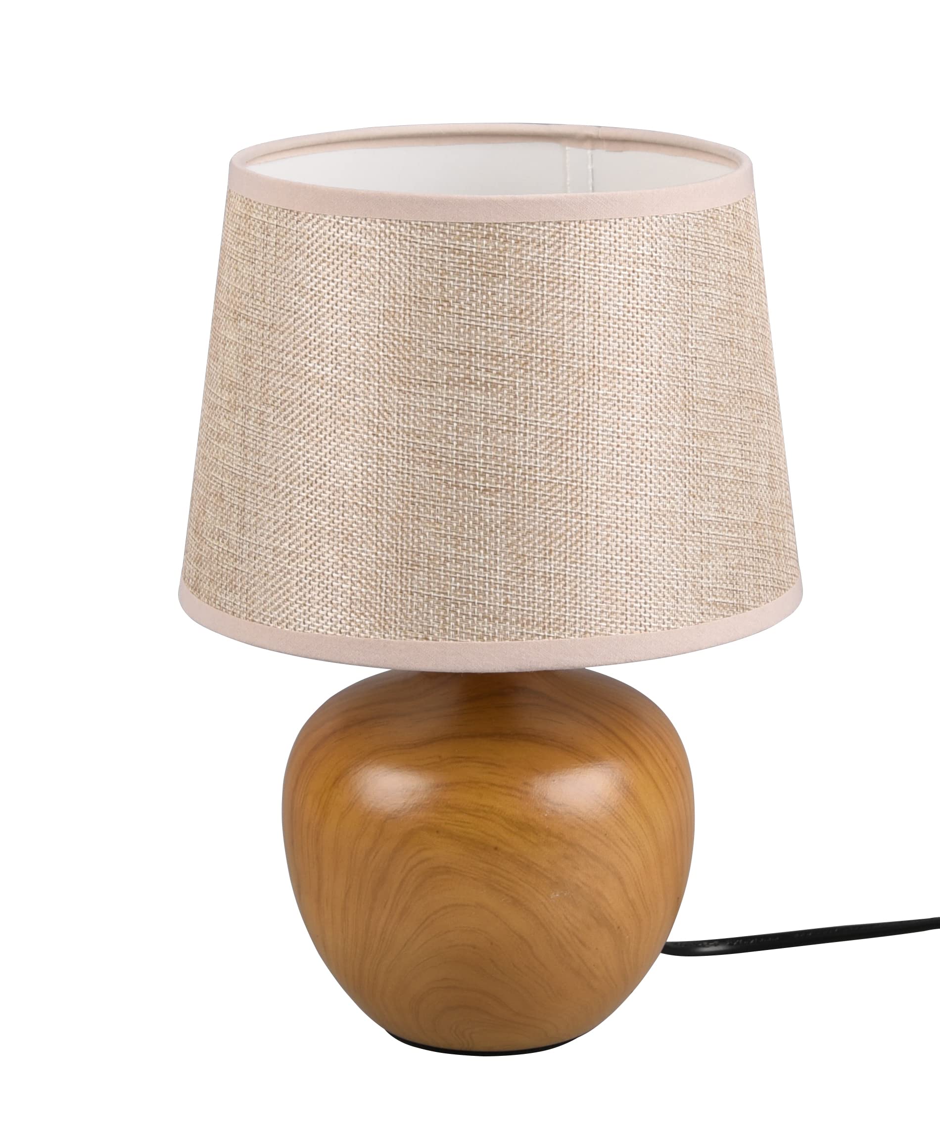 LAMPE DE TABLE LUXOR R50631035 CÉRAMIQUE COULEUR BOIS ABAT-JOUR BEIGE SCHWUNGARM E27